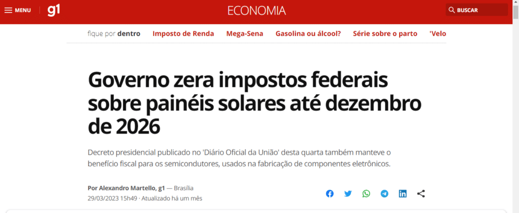 Incentivo para Energia Solar no Brasil